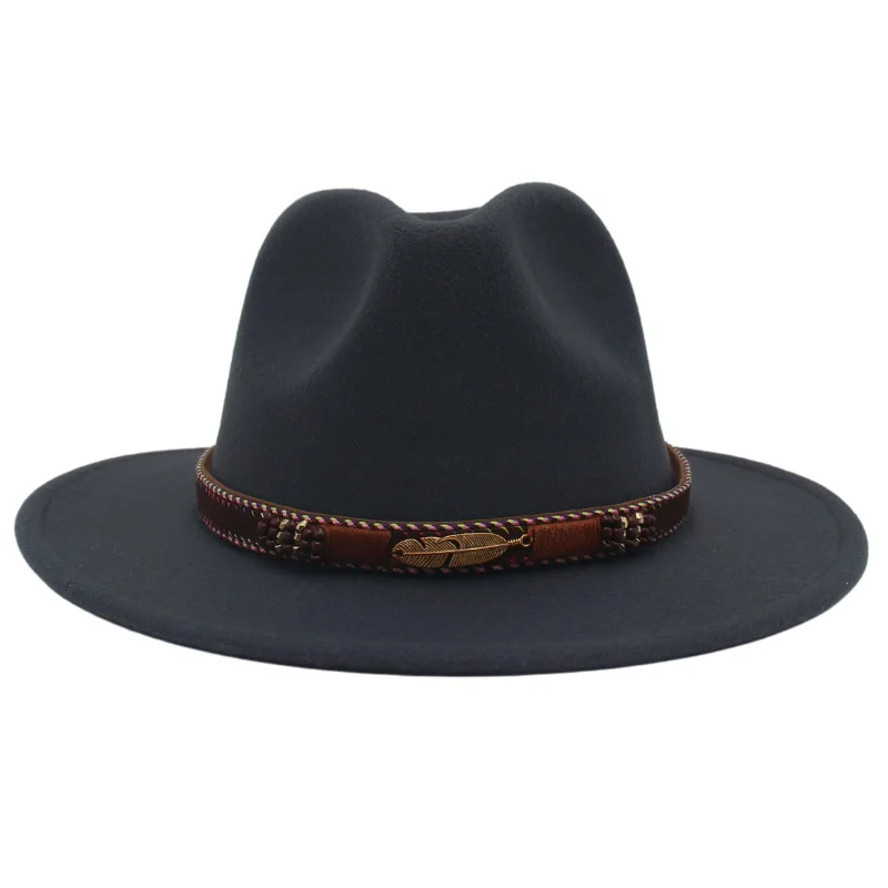 Top 100% Wool Felt Fashion Hats With Band Wholesale Vintage Custom Handmade For Women Ladies Ribbon Fedora Hat