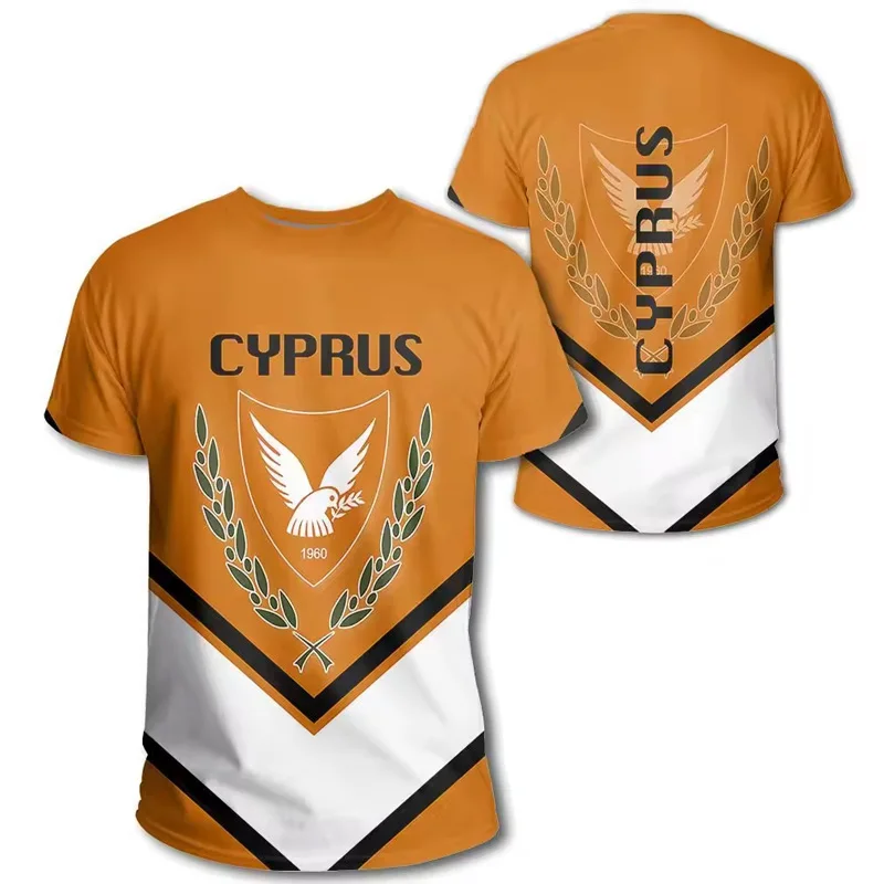 Chinese Factory Cheaper Price Short Sleeve Printing Luxury Designer Cyprus Flag MenT shirt For Promotion
