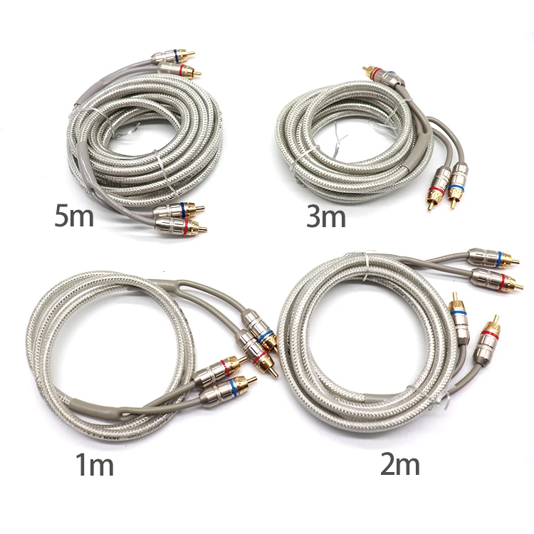 OEM/ODM high quality sub woofer amplifier pure copper wire 2m car audio RCA cable