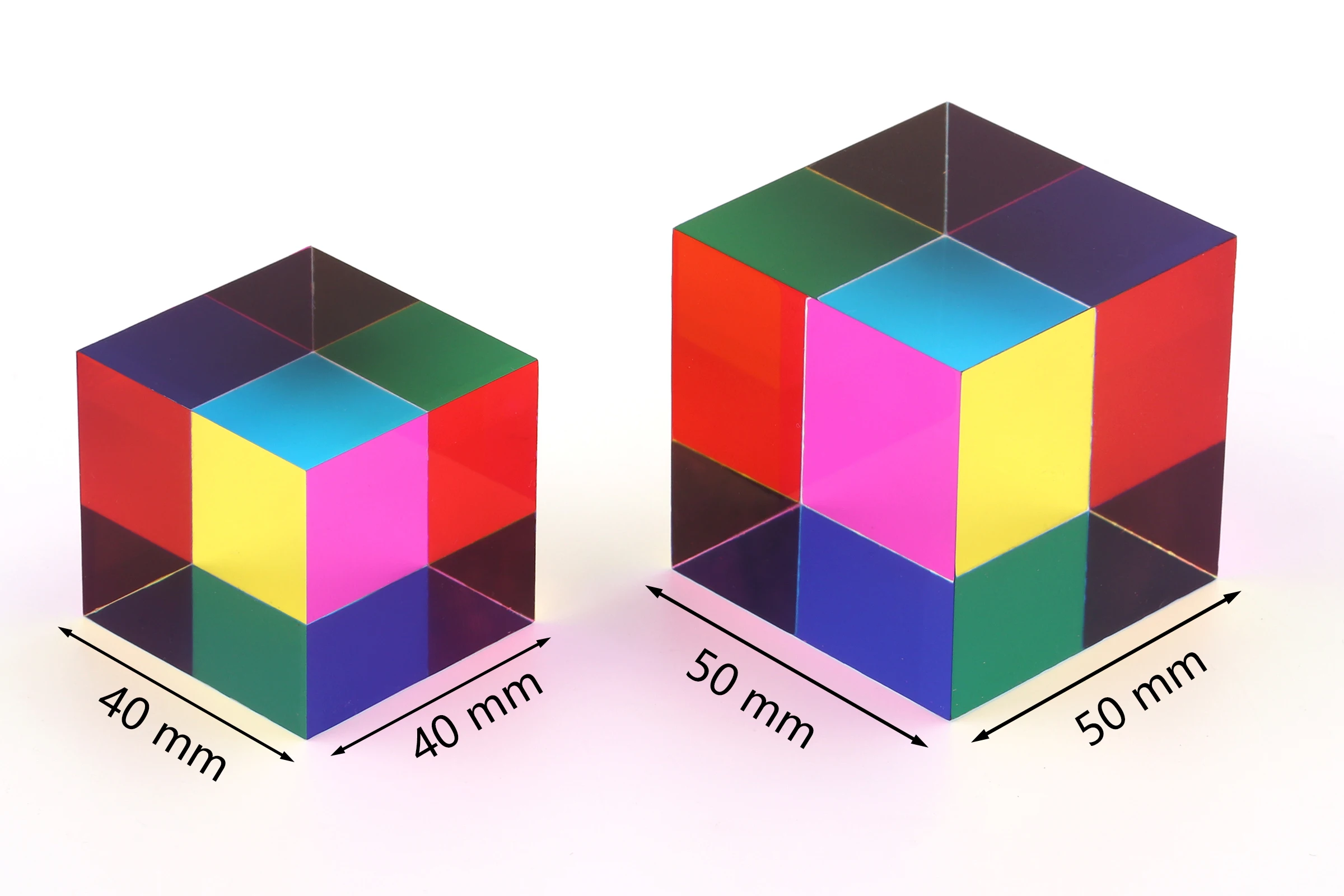ZhuoChiMall CMY Mixing Color Cube, 40mm (1.57 inch) Acrylic Cube Prism