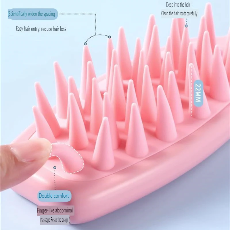 2024 New Pet Shower Brush Silicone Handle Anti Hair Care Cleaning Pet Shower Supplies