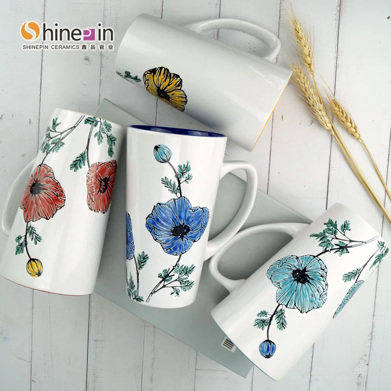 Nordic Luxury Ceramic Coffee Mug With Lid  Custom Logo Tea Mugs Wholesale Glaze Sublimation Porcelain Cups With Handle