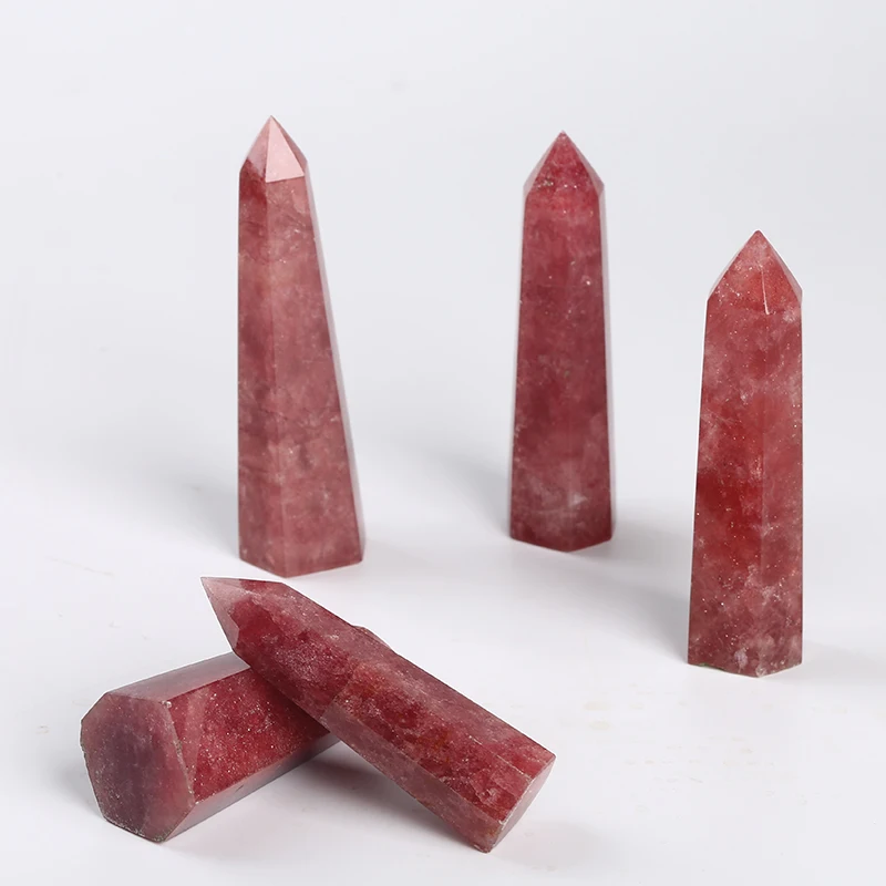 Natural Strawberry Quartz Crystal Pyramids for Reiki healing dec