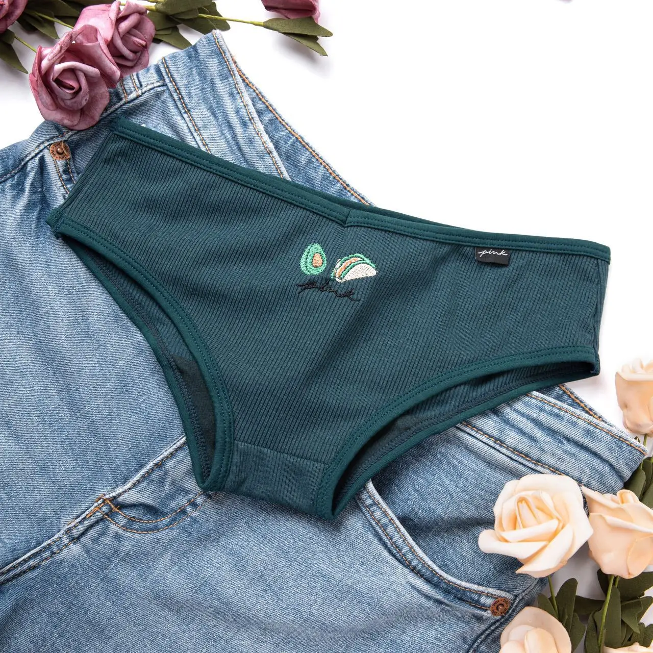 Women Cotton Ribbed Underwear Women Panties Low Waist Sexy Secret PINK Brand G-string Lingerie Brief Seamless Panty 0559