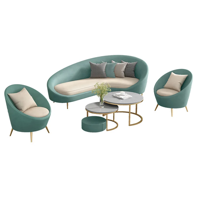 Latest Design Manicure Waiting Area Soft Sofa Nail Beauty Salon Gold And Pink Reception Chair