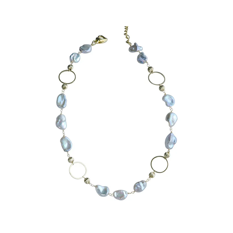 Korea Fashion Personality Simple Design Sense Irregular Pearl Earrrings Pendant Necklaces