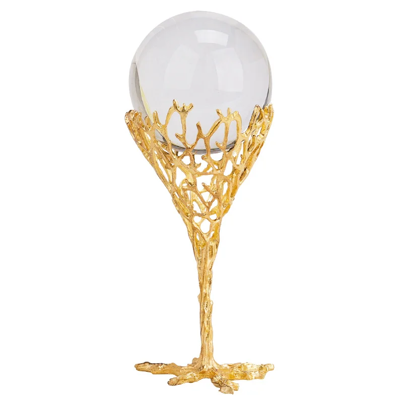 Hot Sale Creative Modern Minimalist Metal Art Craft Furnishings Decor Tabletop Interior Crystal Ball Ornaments Home Decoration