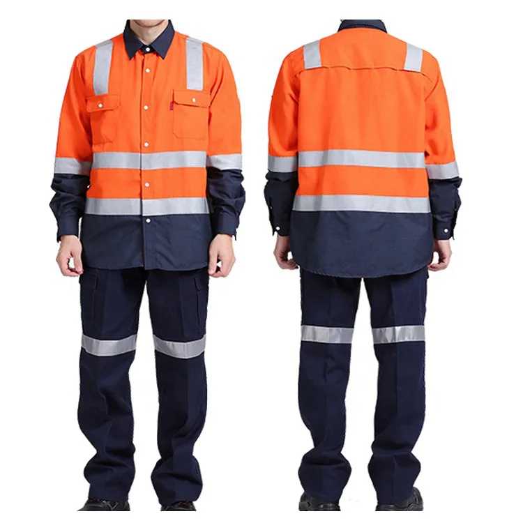 European Customized Fire Retardant industry welder coveralls with reflective tapes