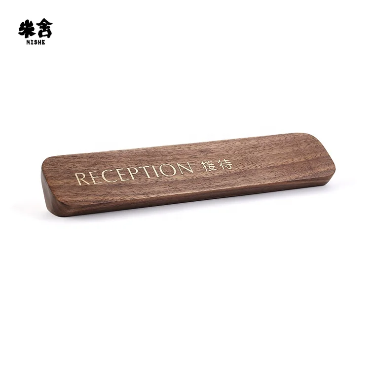 Simple Chinese Style Copper Solid Square Retro Hotel Wood Doorplate