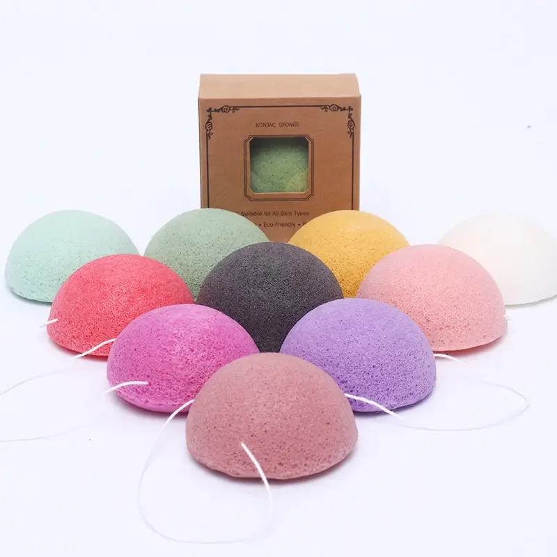 Private Label Konjac Sponge Organic,Face Cleansing Makeup Remover Exfoliating Konjac Beauty Sponges