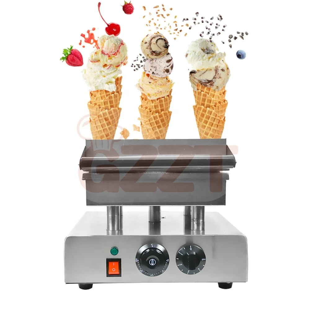 Ce Round Square Plate Egg Roll Waffle Baking Ice Cream Cone Machine Wafer Ice Cream Cone Egg Roll Skin Maker For Sale