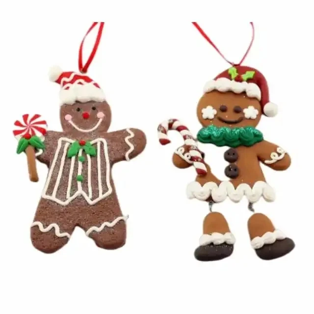 Christmas Toy Gingerbread Man Ornament Children Gift Polymer Clay Dolls Ornament Decorative Xmas Tree Festival Craft