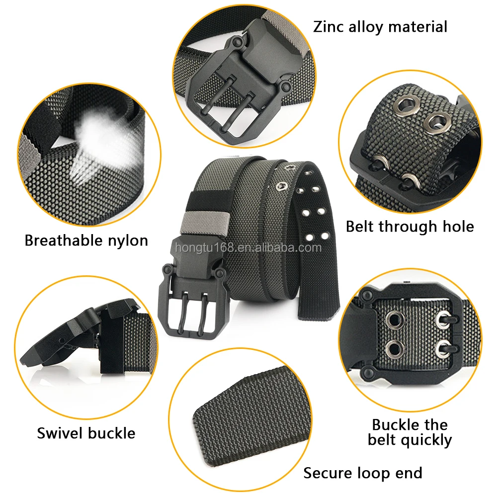 Camouflage Thickening Buckle Quick release Canvas waist Belt Men Nylon Fabric Buckle Combat Tactical Belt