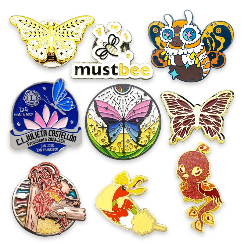 Manufacturer No Minimum Metal Iron Zinc Alloy Cast Die Cut Logo Soft Hard Enamel Brooch Badge Custom Enamel Lapel Pins