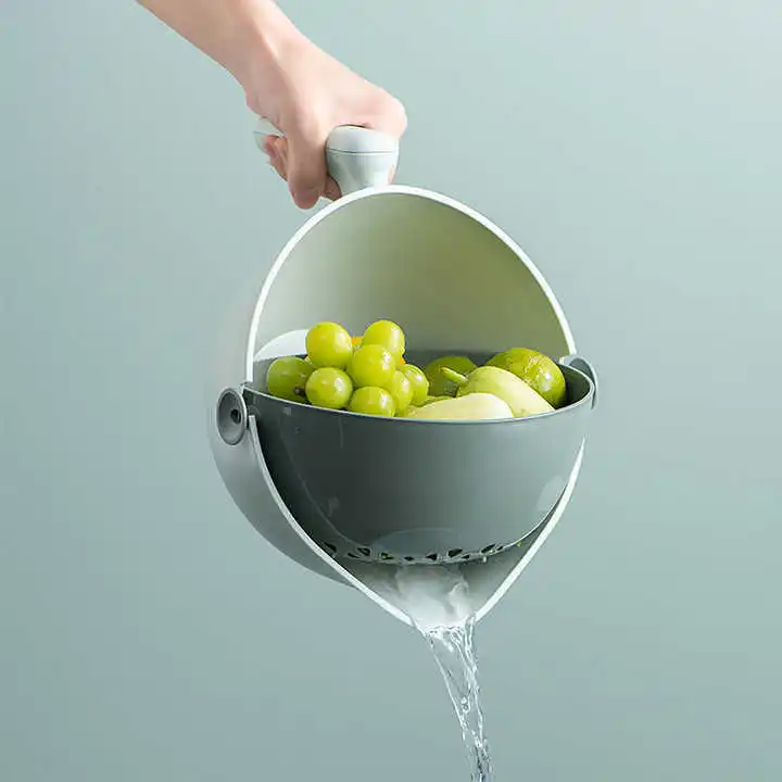 Wholesales Hot Selling Original Design New Product double layers Vegetable Fruit Washing Bowl for Kitchen Plastic Drain Basket
