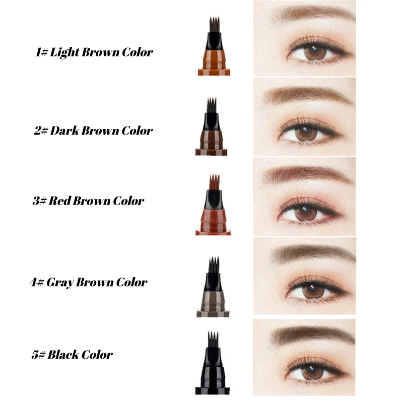 Hot Popular Products Wholesale Mking Pretty Four Headed Waterproof Eyebrow Pencil Eyebrow Contouring