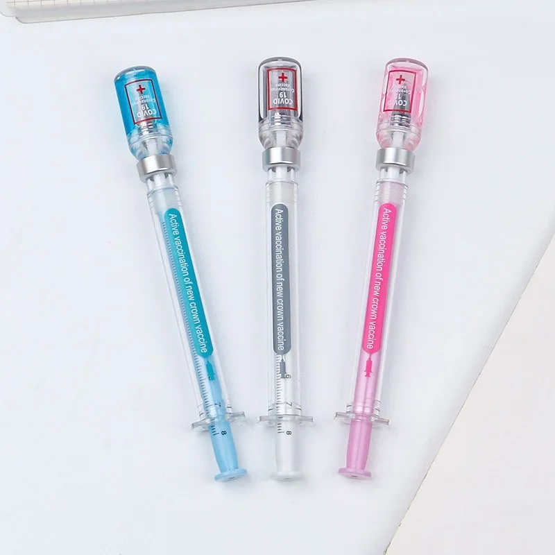 Custom Logo Printing Advertising Promotional Novel Unique Syringe Shape Gel Pen