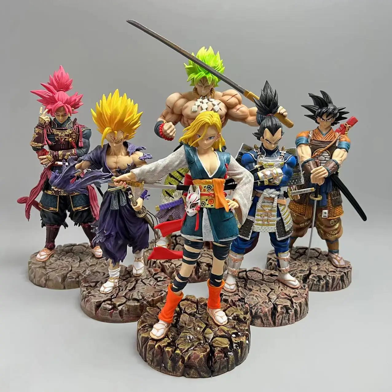 Exquisite Cartoon Toy PVC Ancient Warrior GK Goku Broly Buu Vegeta Boxed Model Ornaments Dragonball Z Figure Anime Statue