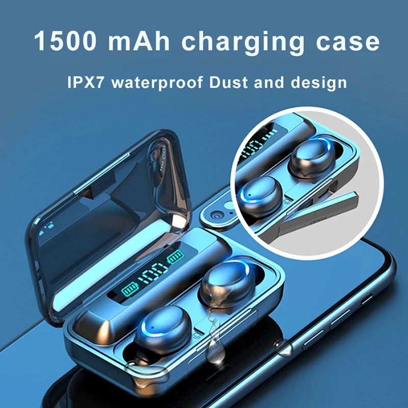 LED Display Audifonos inalabricos earbuds wireless headphones noise cancelation Cordless F9 tw Earphone for iphone
