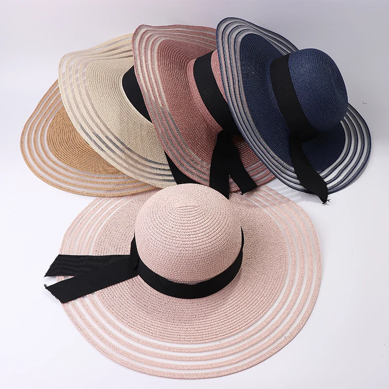 Summer sunscreen outdoor big brim hat sun visors hawaiian straw hats