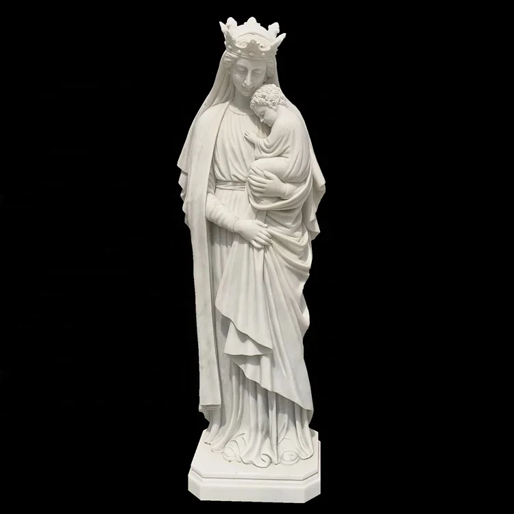 Life size white mary statue with jesus mother mary statue for sale statue of mother mary