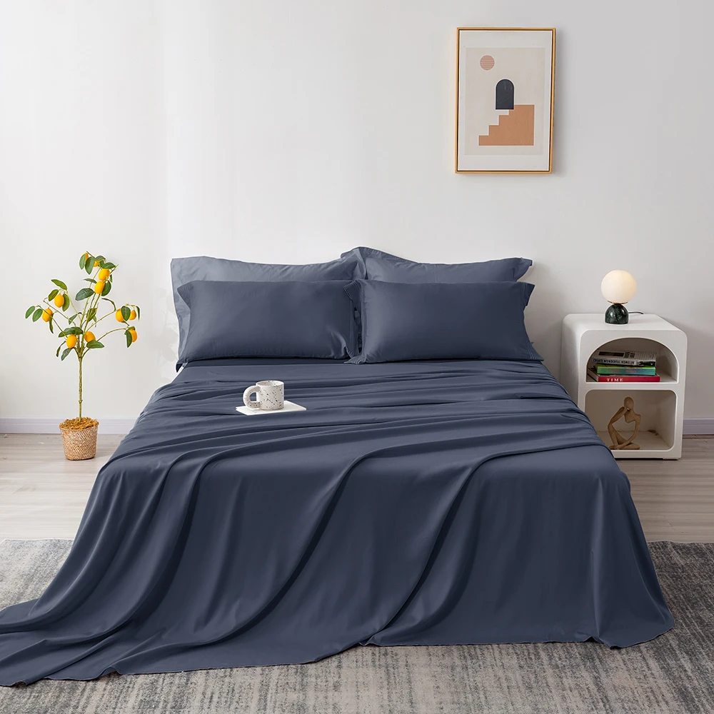 Wholesale 4 Piece Double cotton sheets 100 Egyptian cotton sheets Bed set Cotton Collections Fitted Flat Sheet Bedding Set