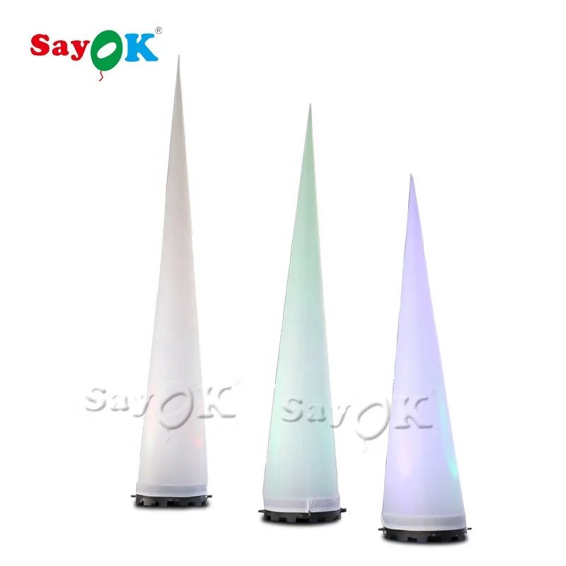 Led Light Large Inflatable Traffic Cone For Decoration Inflatable Cone End