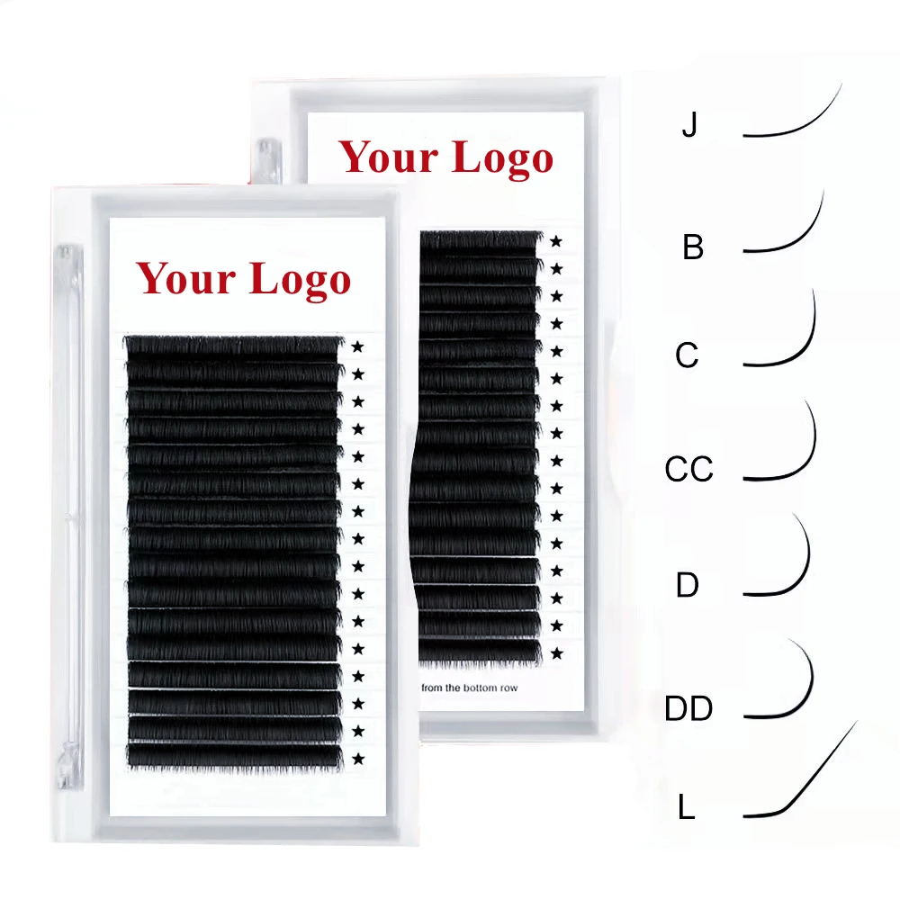 5-25mm new 16 row 0.05 korea natural matte soft silk lash trays easy fan eyelash extension