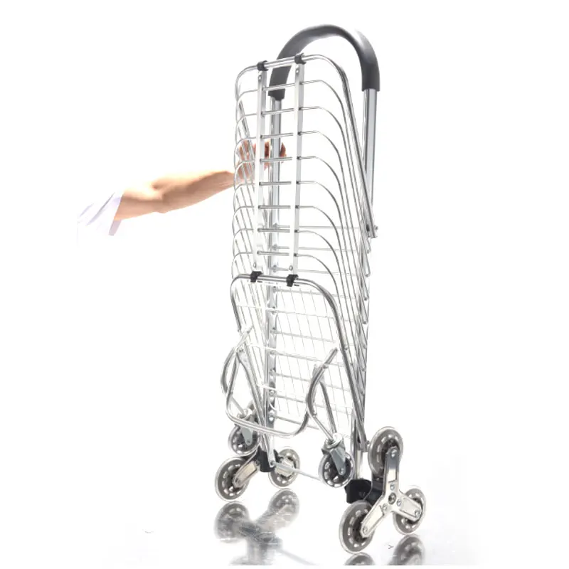 
Supermarket shopping portable trolley can be folded to climb stairs with a load of 50kg 