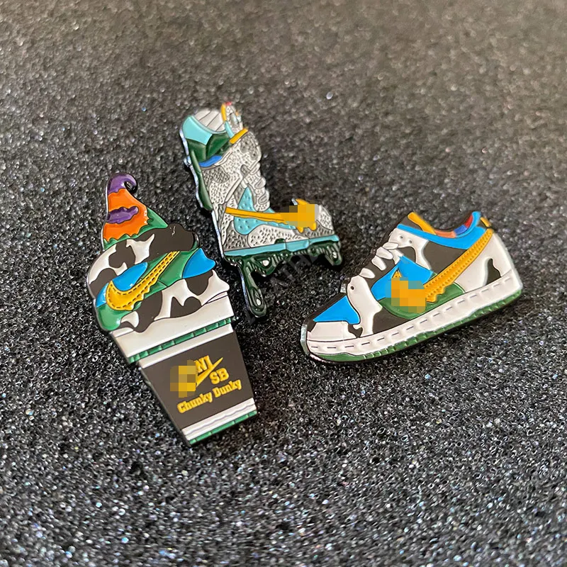 wholesale sports shoe metal black hard designer brooch custom lapel enamel sneaker pins