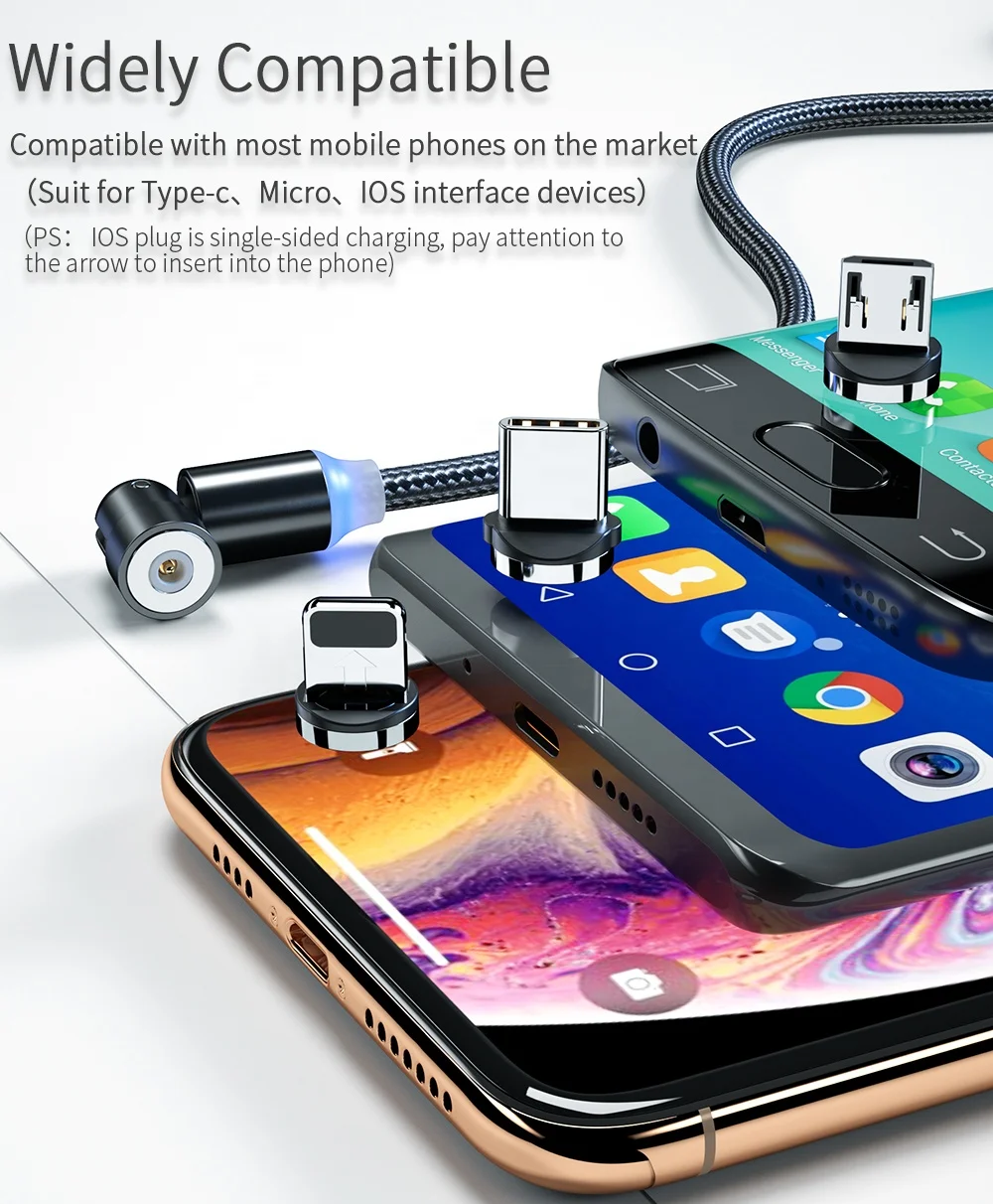 WIK-YT 540 нейлон магнит зарядка через USB Магнитный зарядный кабель