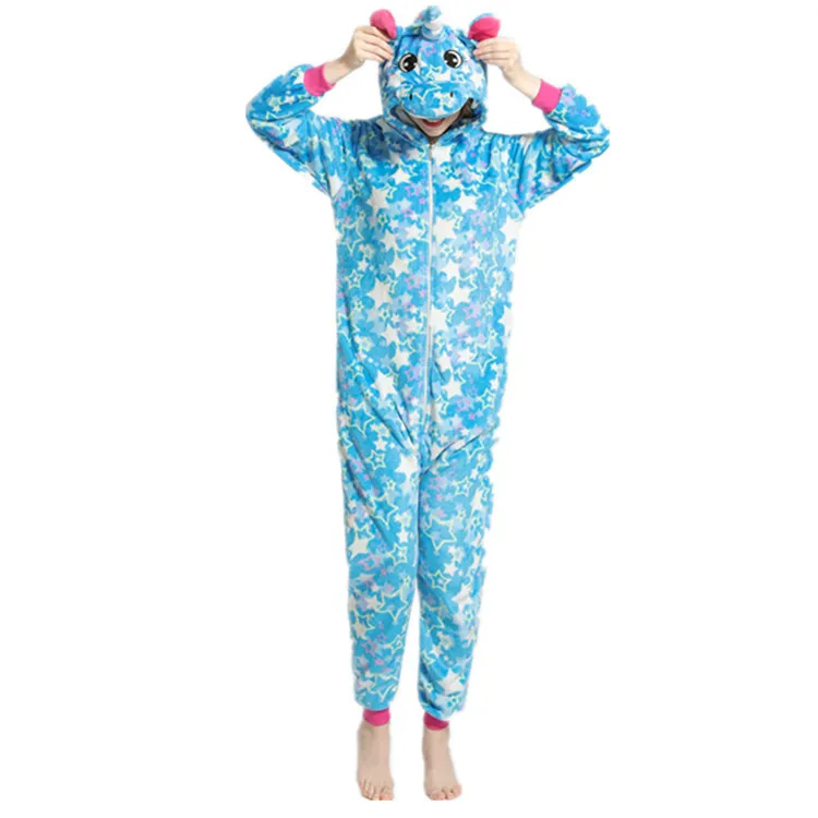 
Dropshipping Unisex Anime Cosplay Costume Animal Unicorn Flannel Pajama Onesie Christmas Sleepwear Pajamas Party 