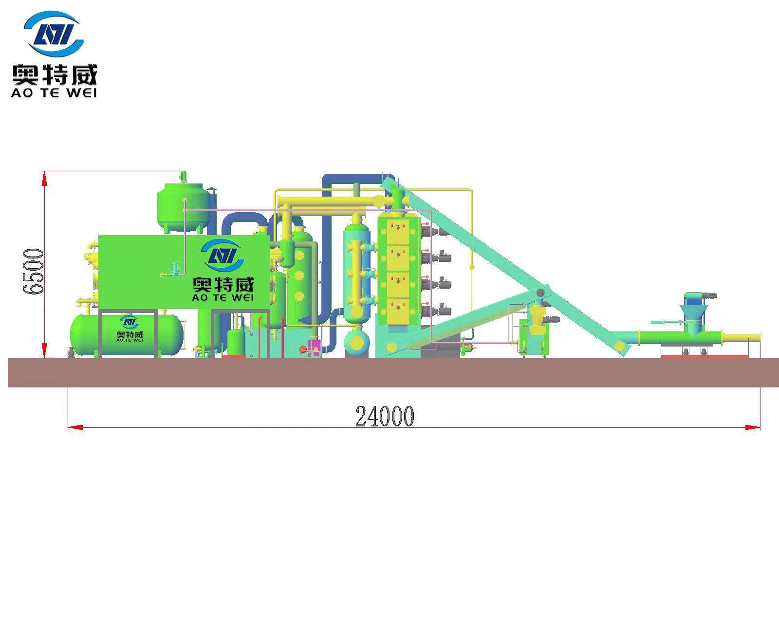 Factory Price Fully Automatic Continuous pyrolysis oil to diesel distillation fuel machine Tire prolisis plant