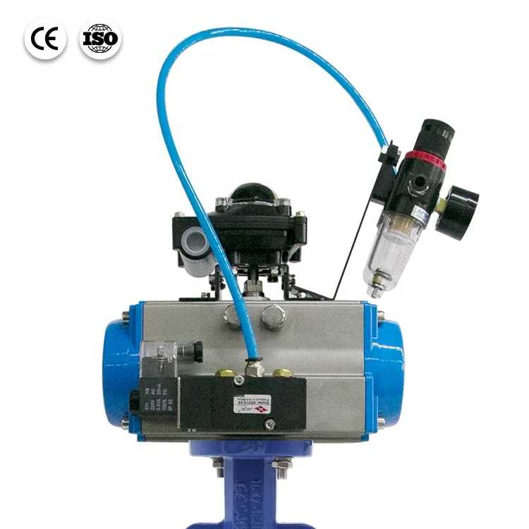 Bundor 150LB fit for multistandard durable butterfly valve pneumatic actuated butterfly valve