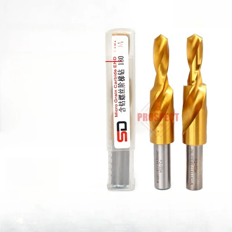 SD Cobalt screw ladder drill for metal M3~M12 M35-Co5% Yellow coating bits for machine tools Hss auger drill lathe machine tools