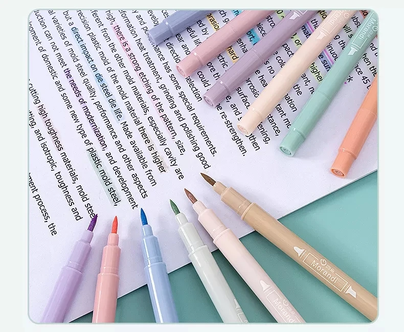 Cute Creative School Student Colored Pens Set Kids Soft Head Highlighter Marker Pens Set Stationery Supplies 6pcs/set
