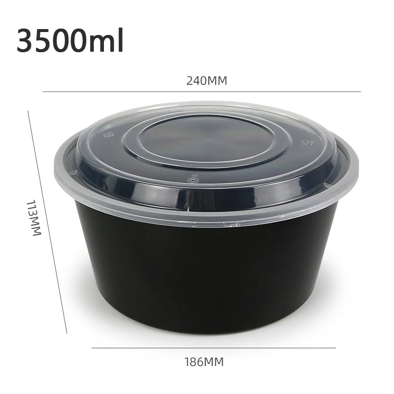 3500ml Large Plastic Round Food Containers with lids