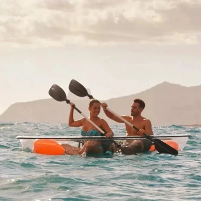 2 persons PVC Fabric Rowing Boats polycarbonate boat transparent polycarbonate kayak for Lakes Rivers Sea