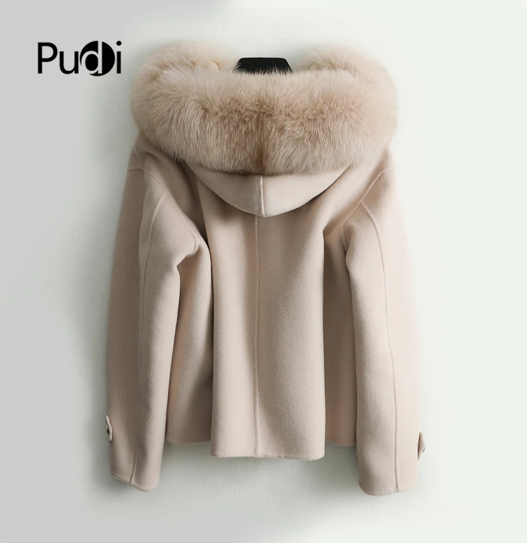 Women real wool coat lady Rex rabbit lining fox fur collar jacket female Fall/Winter fur parka outwear ZY126
