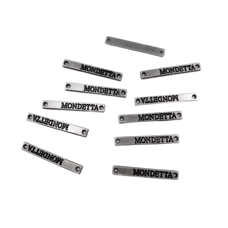 Custom Metal Chain Labels with Brand Logo Engraved Plate Tag Purse Professional Style Zinc Alloy Metal Label For Bag