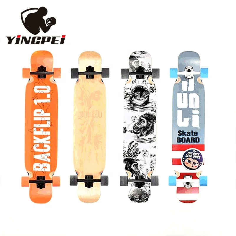 YINGPEI Comfortable Pro Longboard 7 Ply Chinese Maple Cruising Sporting Long Skateboard best selling adult four-wheels