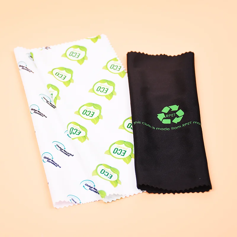 Custom Recycled Microfiber Eye Glasses Cleaning Cloth Silk Screen Logo Customized Sunglasses Cleaning Cloth