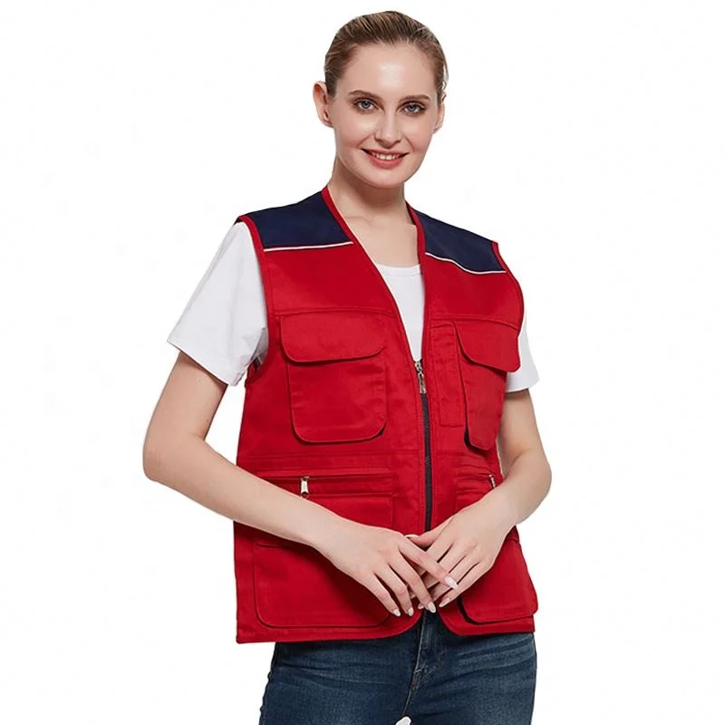 2021 Newest Designed Combination Color Multi-Pocket Vest  Work Vest  Outdoor Sports Vest