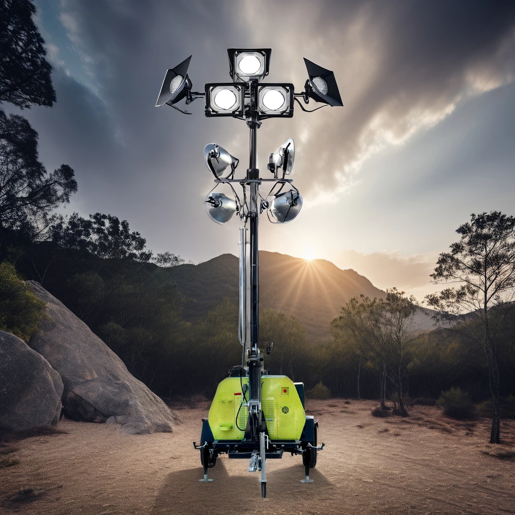 Mobile Light Tower with 4*400W Metal Halide Lamp and Silent Diesel Generator for sale
