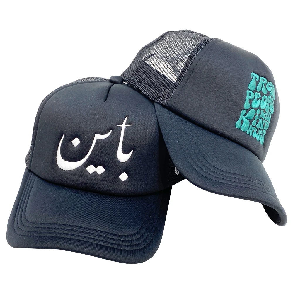 High quality custom embroidery trucker hat printing trucker caps wholesale foam net  hat custom manufacturer topi caps factory