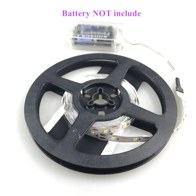  Светодиодная лента SMD3528 2835 для украшения дома питание от 3 батареек AA 50 см 1 м 2 4 5 холодный белый и теплый