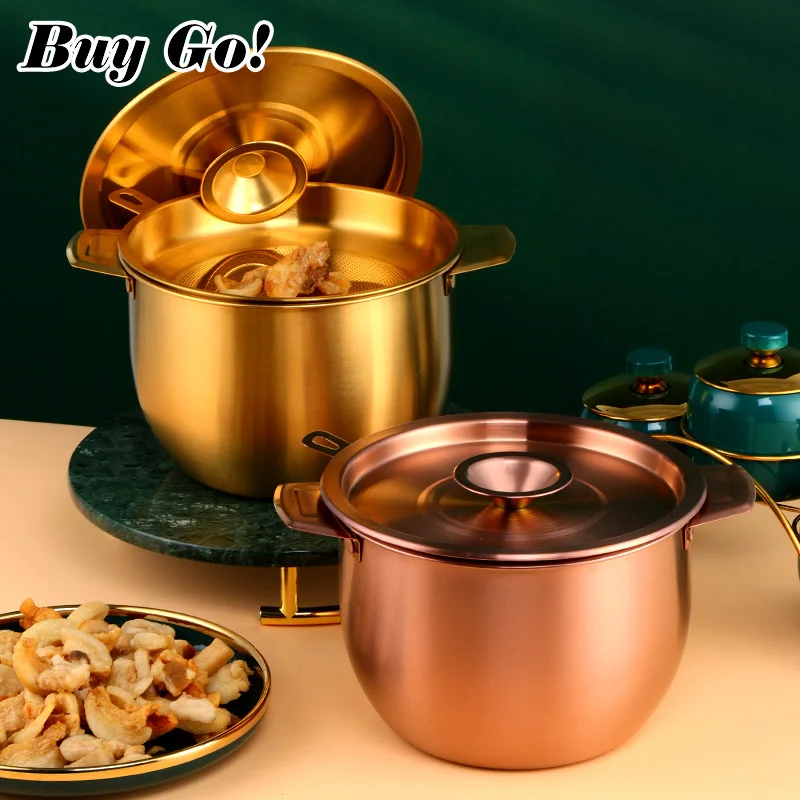 Stainless Steel Stock Pots Container With Lids  Oil Strainer Oil Filter Pot