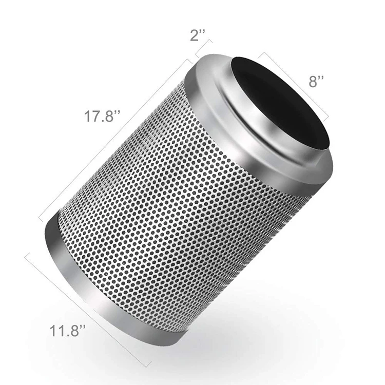 Air Carbon Filter Smelliness Control Scrubber with Australia Virgin Charcoal for Hydroponics Grow Rooms, Silver