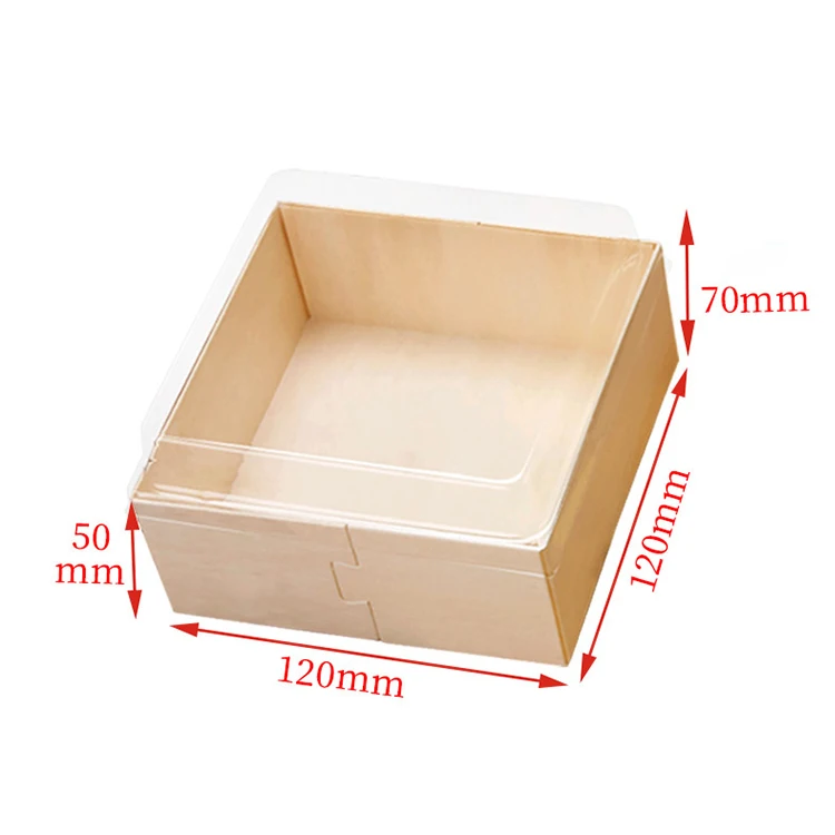  Biodegradable Wooden Bread Pastry Takeaway Rectangle Birthday Food Packaging Manufacturer Custom Wood Cake