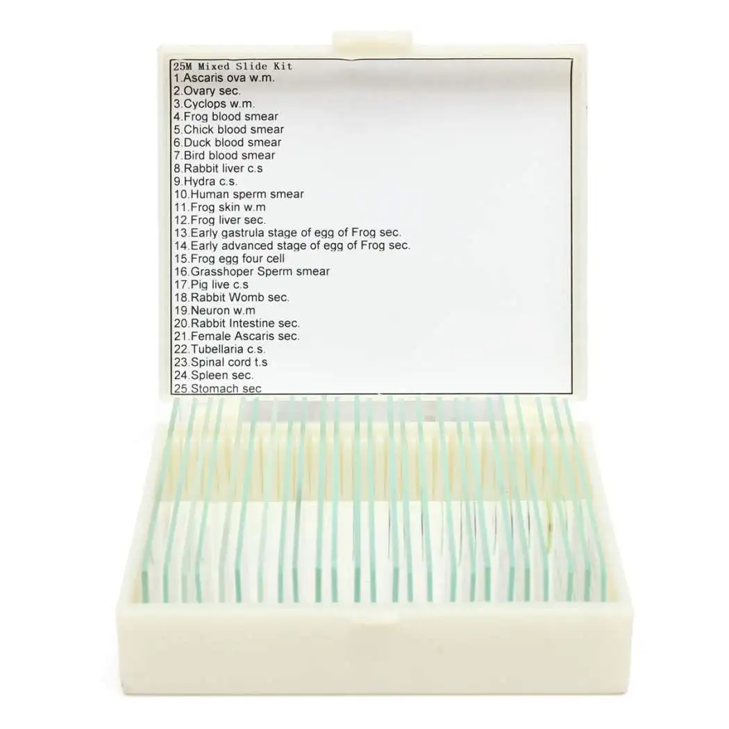 Mixed 25pcs Plant Insect Prepared Microscope Slides Set in Histology